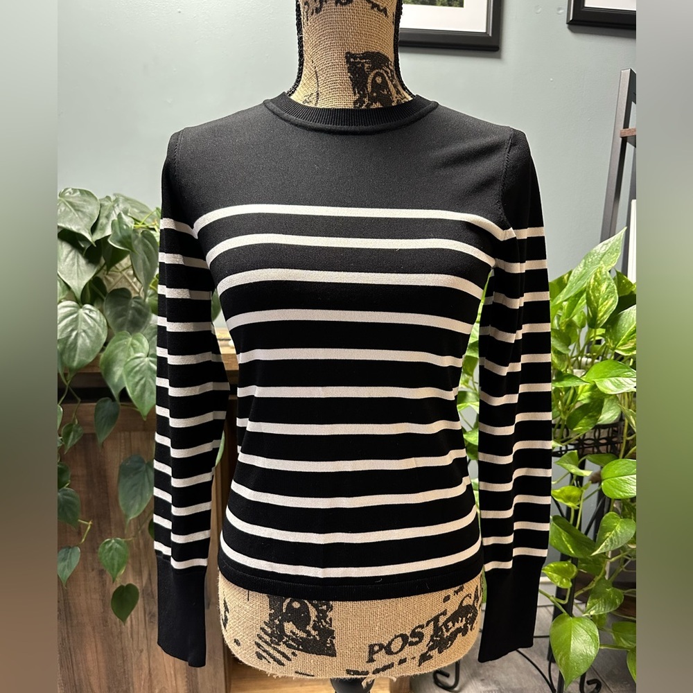 Express black/cream striped sweater. Size small. NWT.
